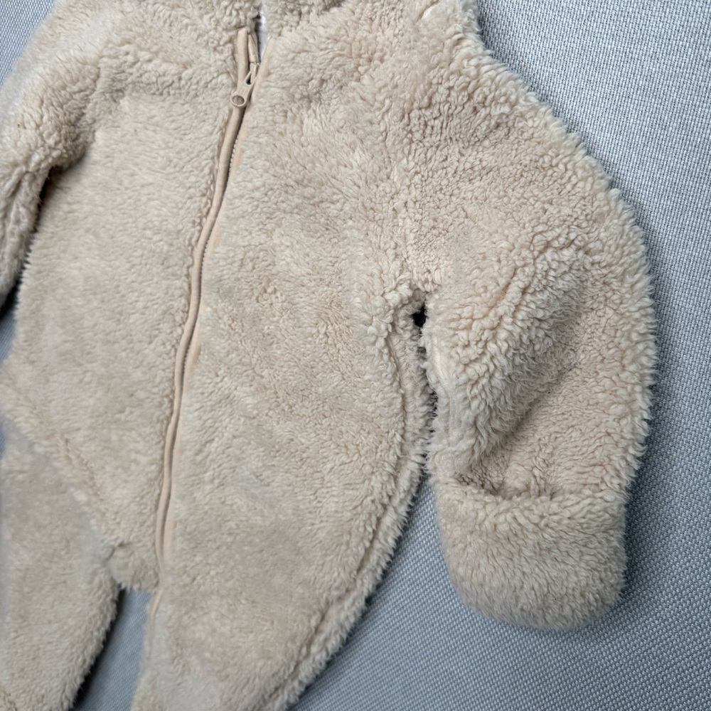 Gap Baby Sherpa Hoodie One-Piece Bunting Size 6-12 Months - Picture 2 of 6